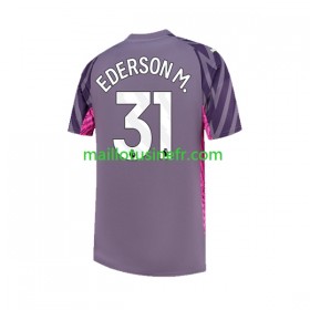 Maillot de Foot Manchester City Ederson Moraes 31 Extérieur Gardien 2023-24